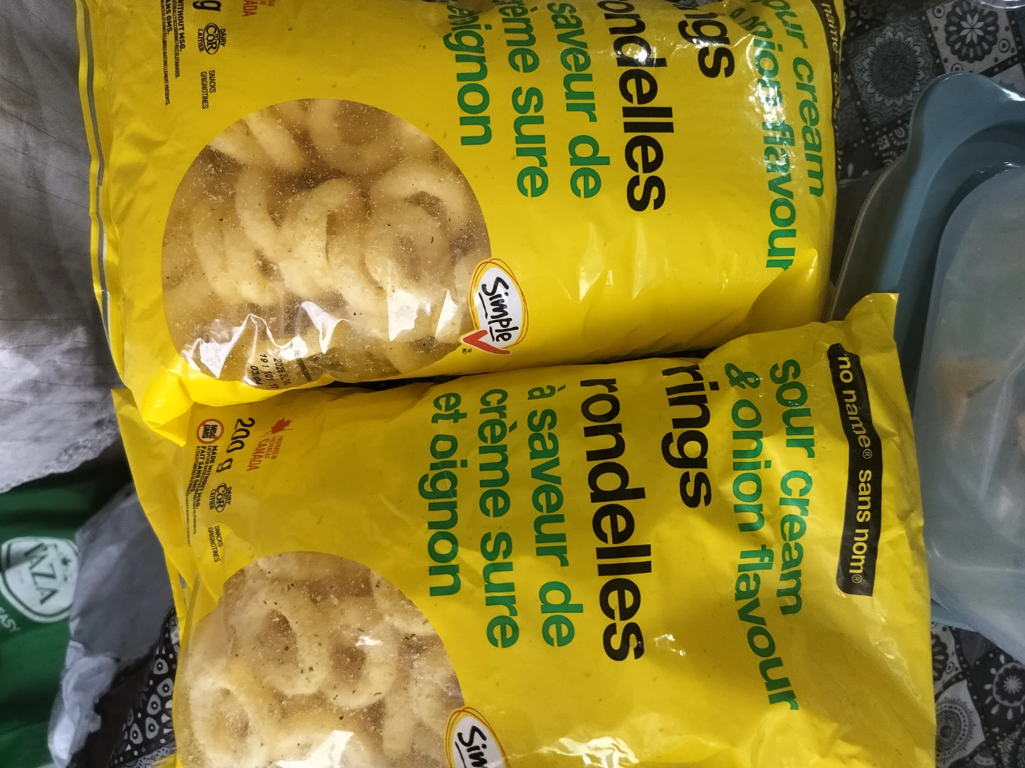 No Name Sour Cream & Onion Rings 200g (2 bags)