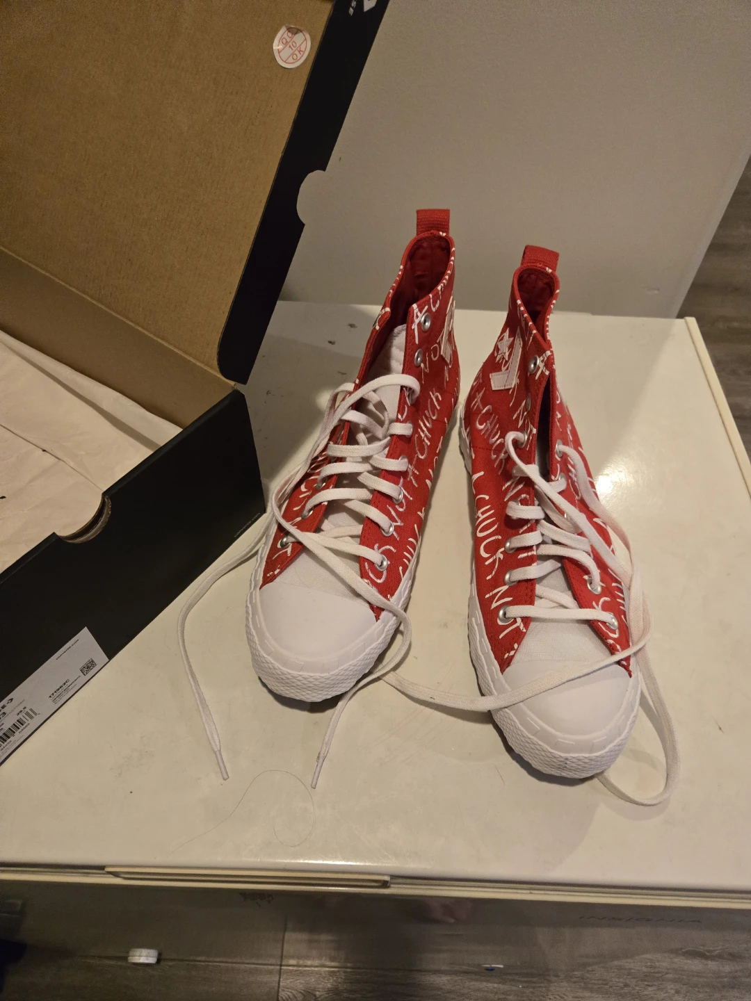 Converse Chuck Taylor All Star High Top Red White Shoes - photo 3