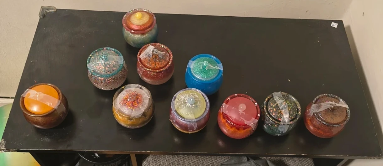 Glitter Resin Jars with Lids