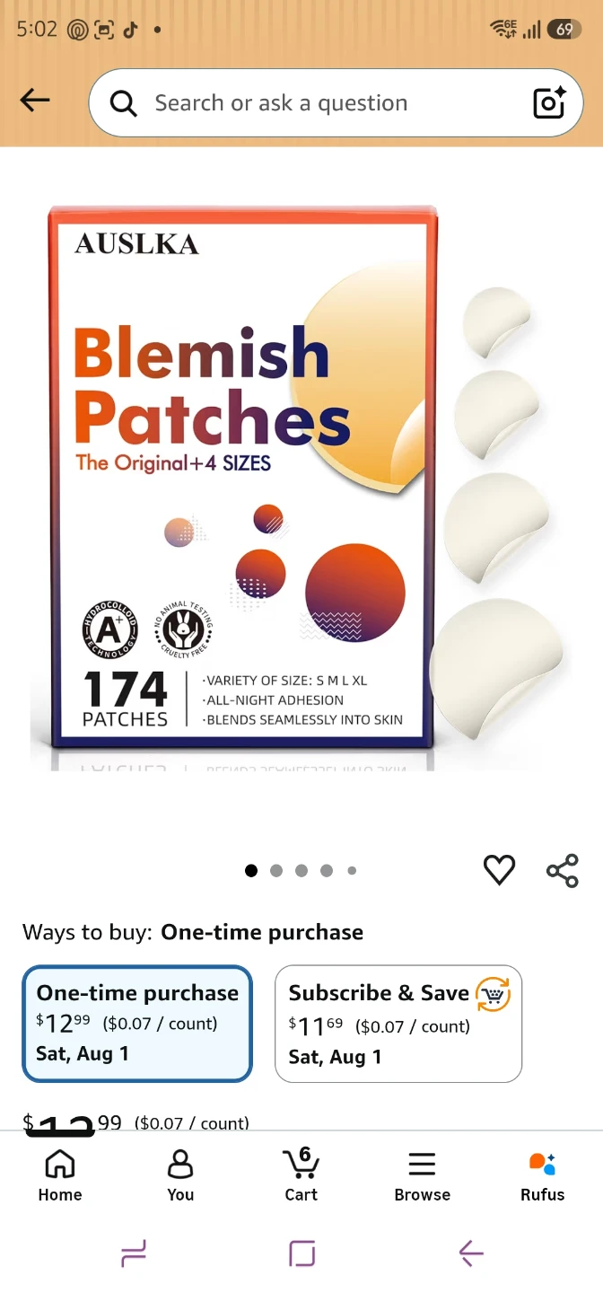 AUSLKA Blemish Patches - The Original + 4 Sizes, 174 Patches