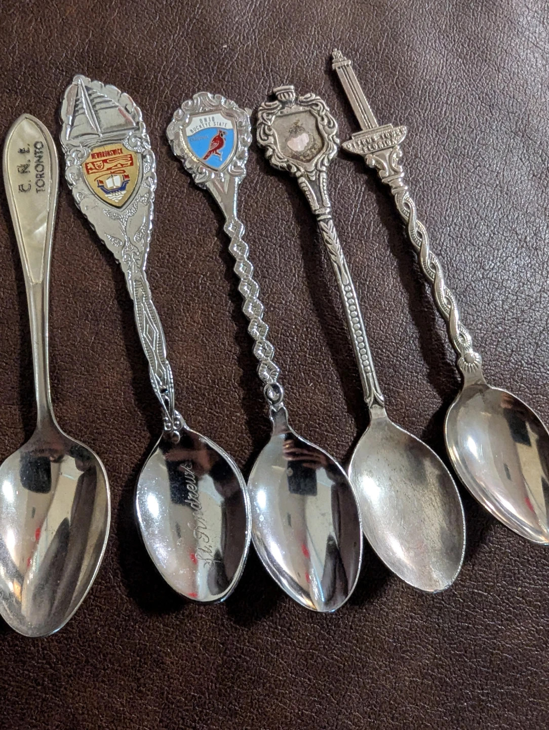 Collection of 5 Souvenir Spoons