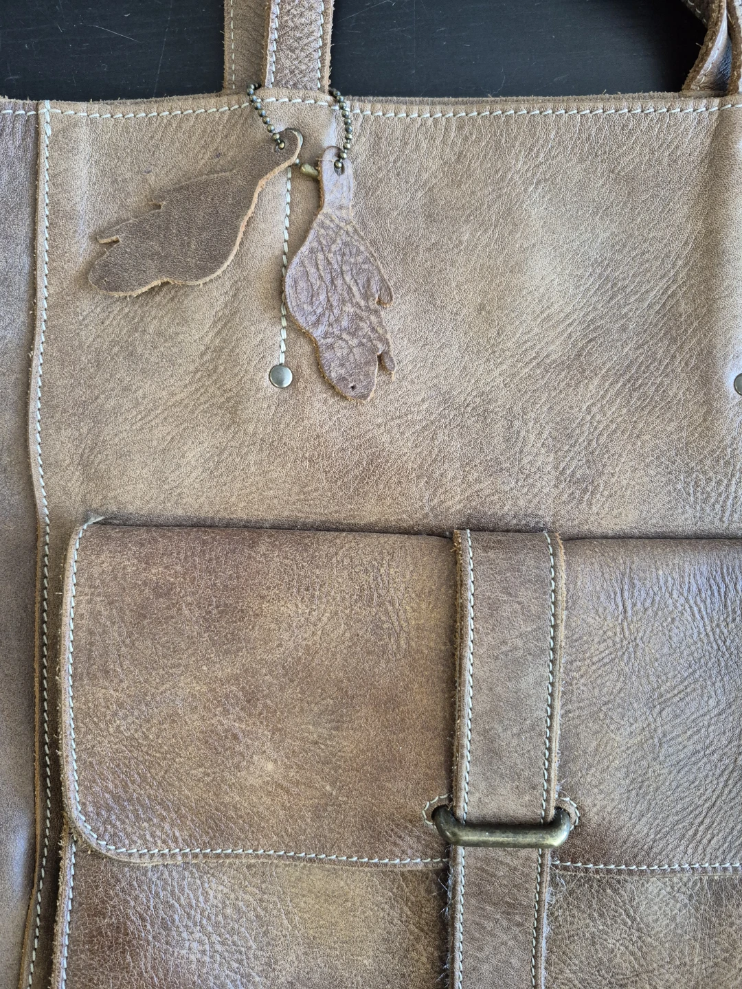 Roots Brown Leather Tote Bag - photo 4