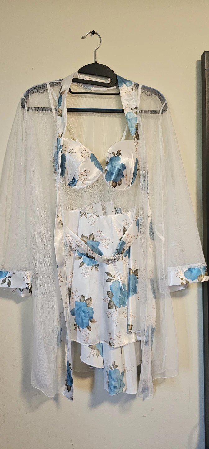 Floral Lingerie Set with Robe