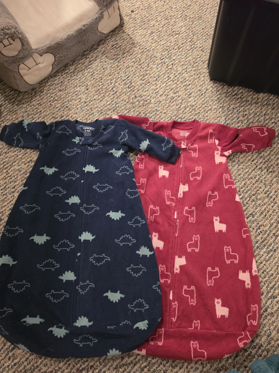 Fleecy sleep sacks 3-6 months