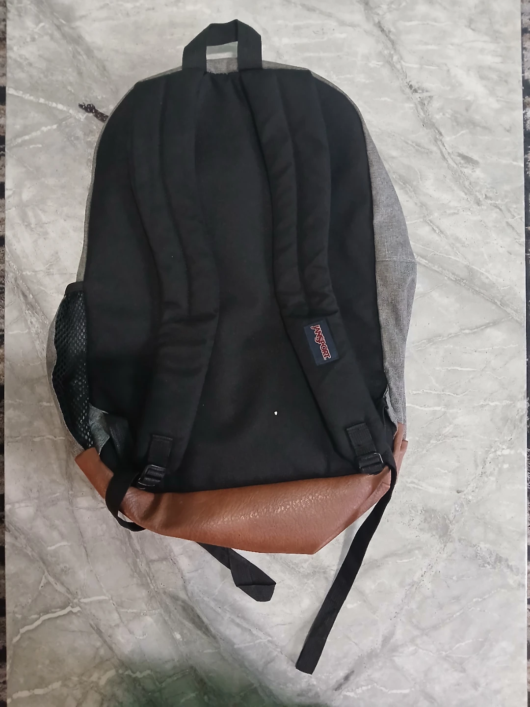 Jansport Gray Backpack with Faux Leather Bottom - photo 2