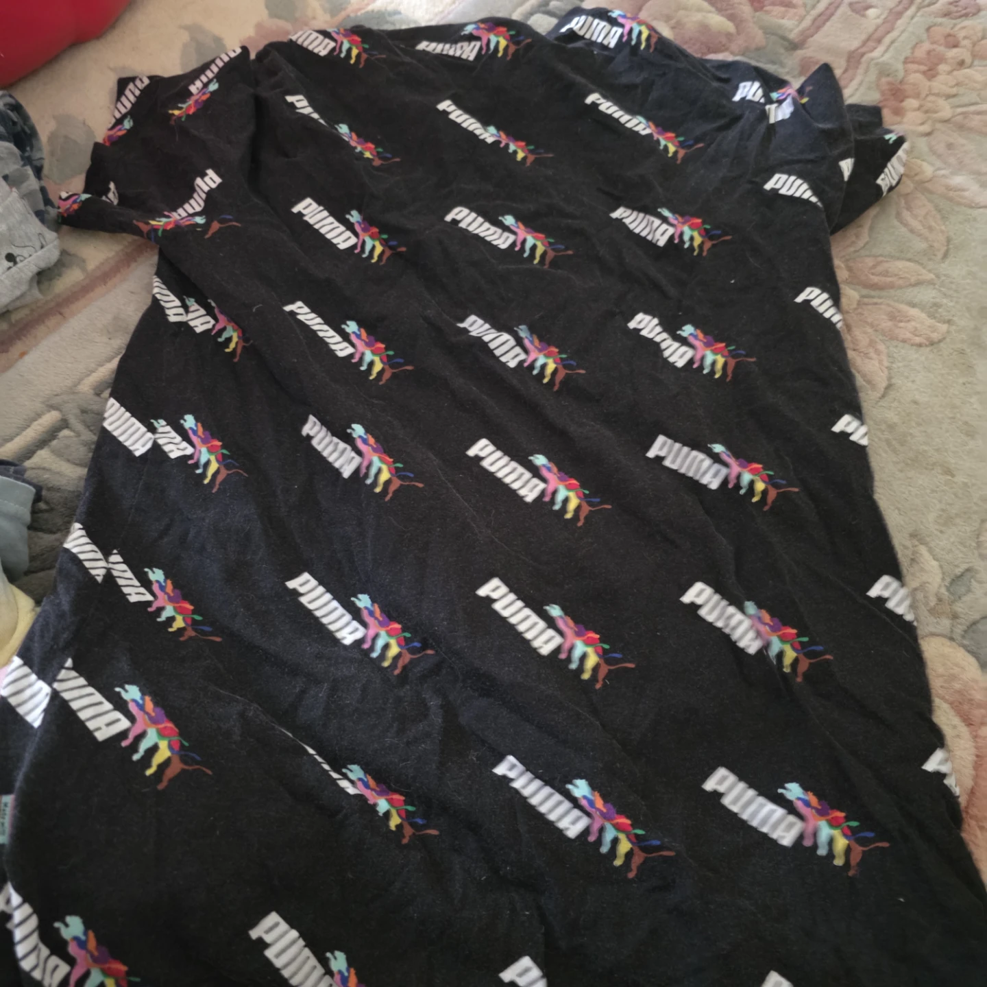 Puma T-Shirt - Black with Logo Print - Size S