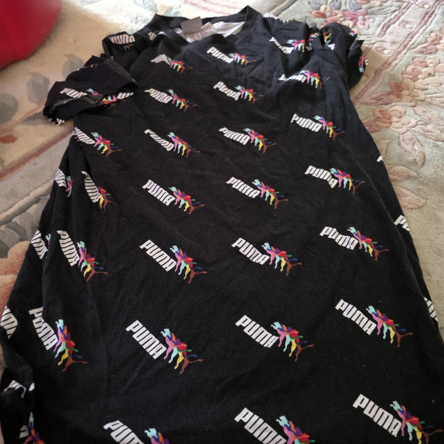 Puma T-Shirt - Black with Logo Print - Size S - photo 2