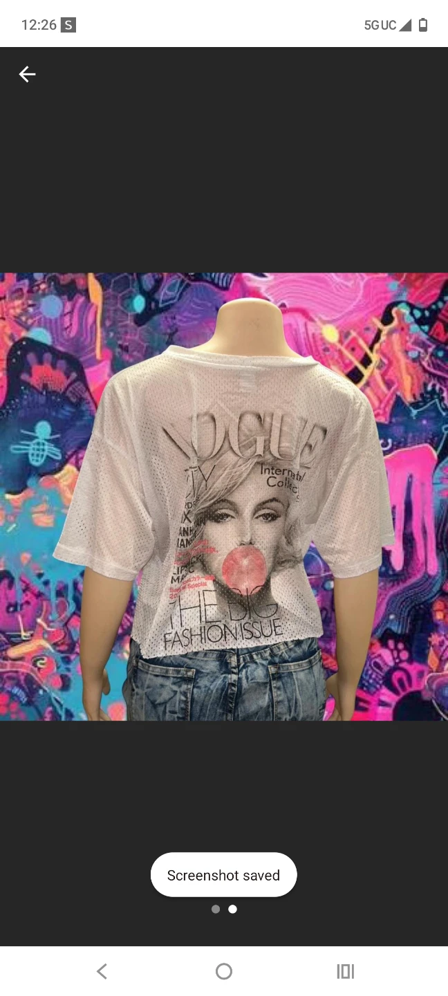 White Mesh Vogue Graphic Crop Top - photo 2