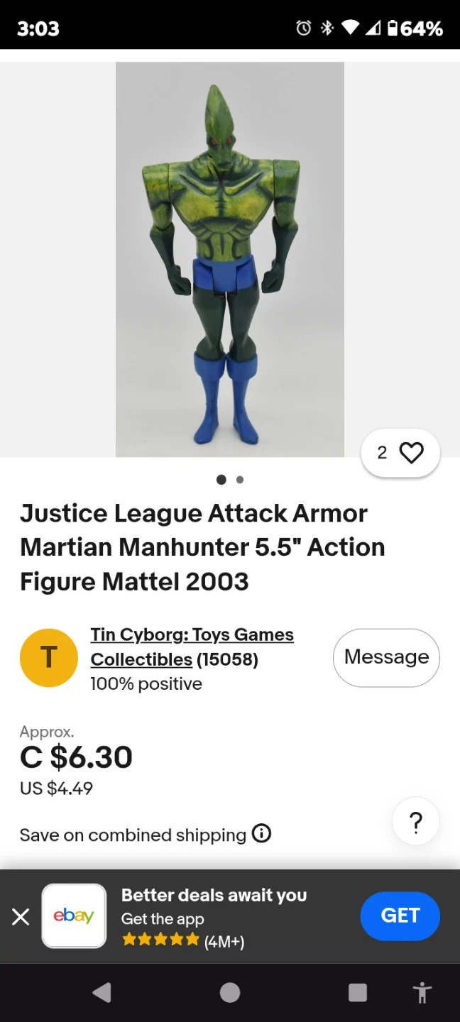DC Attack Armor Martian Manhunter 5.5" Action Figure - photo 5