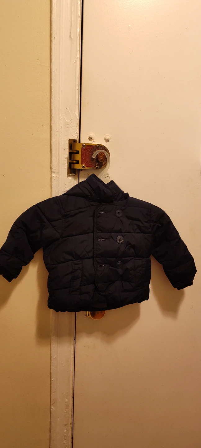 Navy Blue Puffer Jacket with Hood Size 18-24months