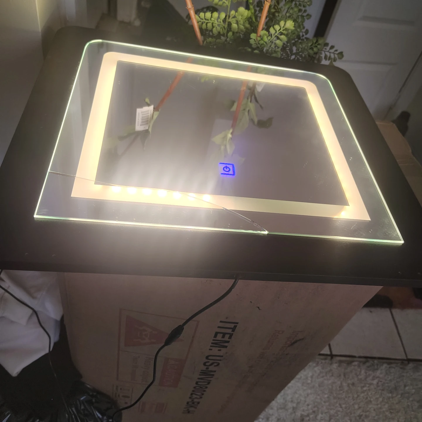 Square Light-Up Mirror with LED Frame - photo 4