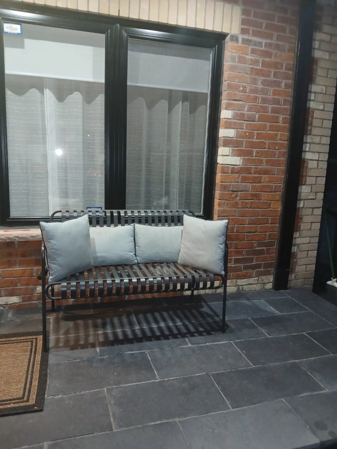 Metal Slat Outdoor Bench