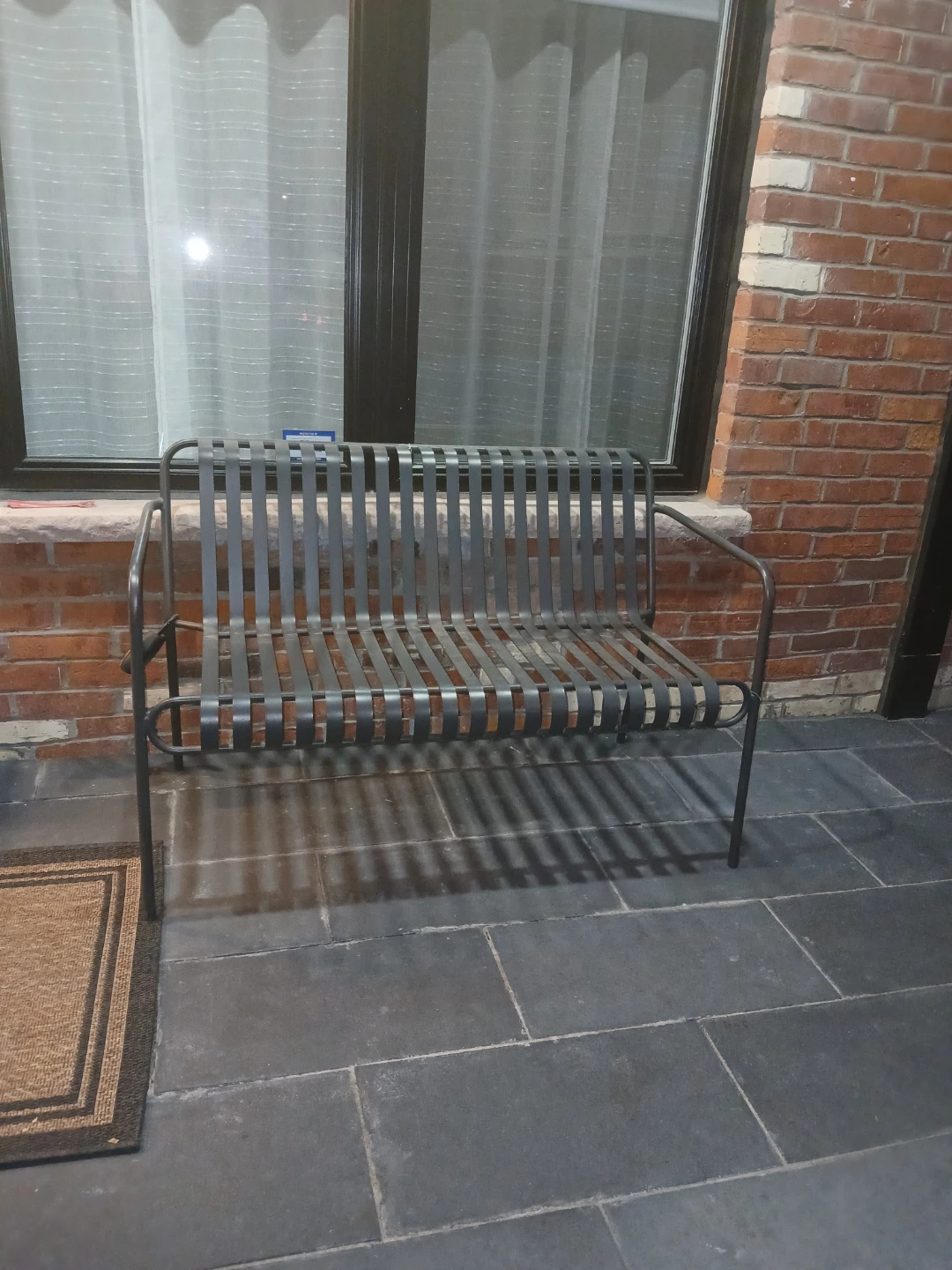 Metal Slat Outdoor Bench - photo 3