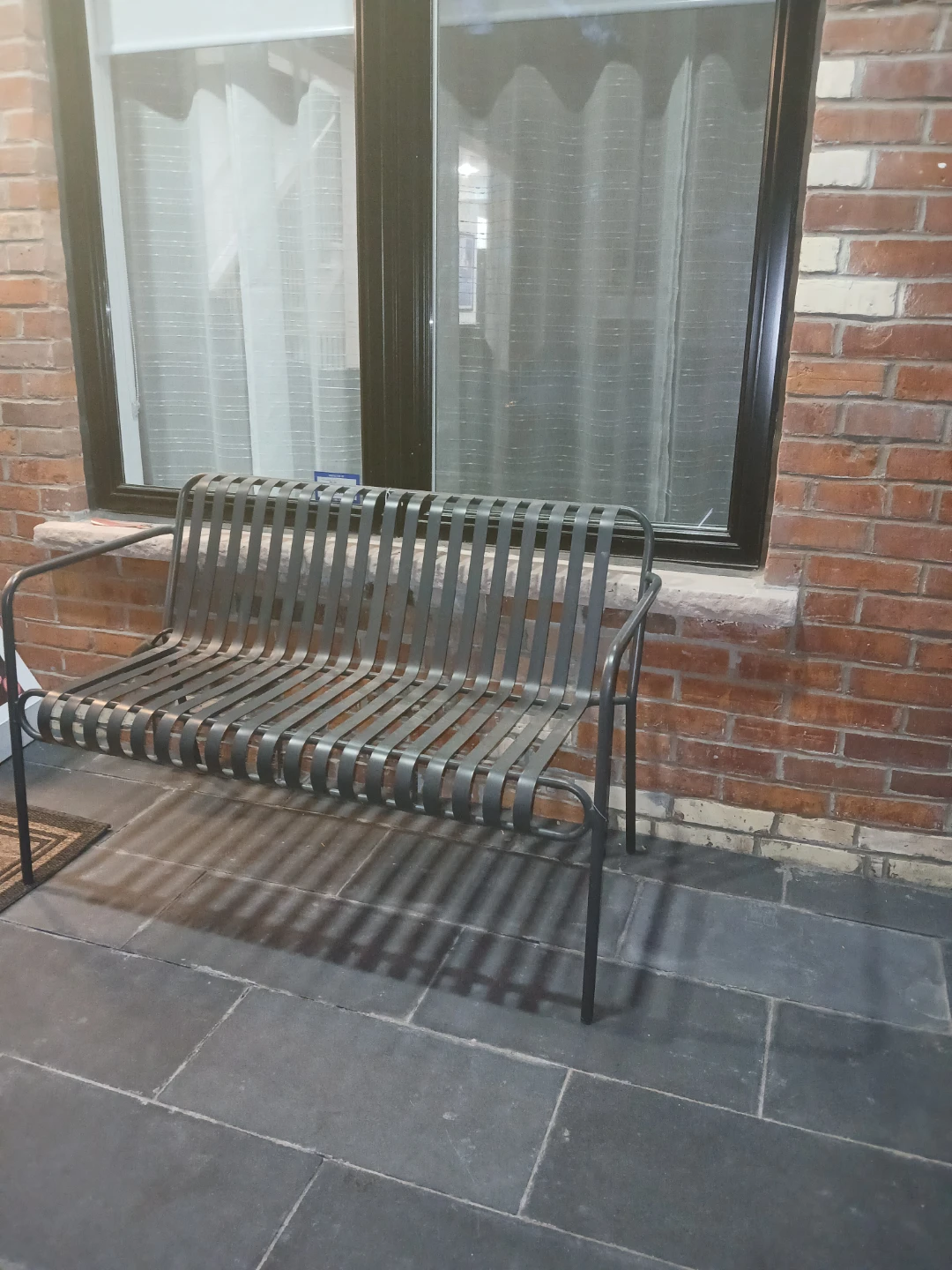 Metal Slat Outdoor Bench - photo 4