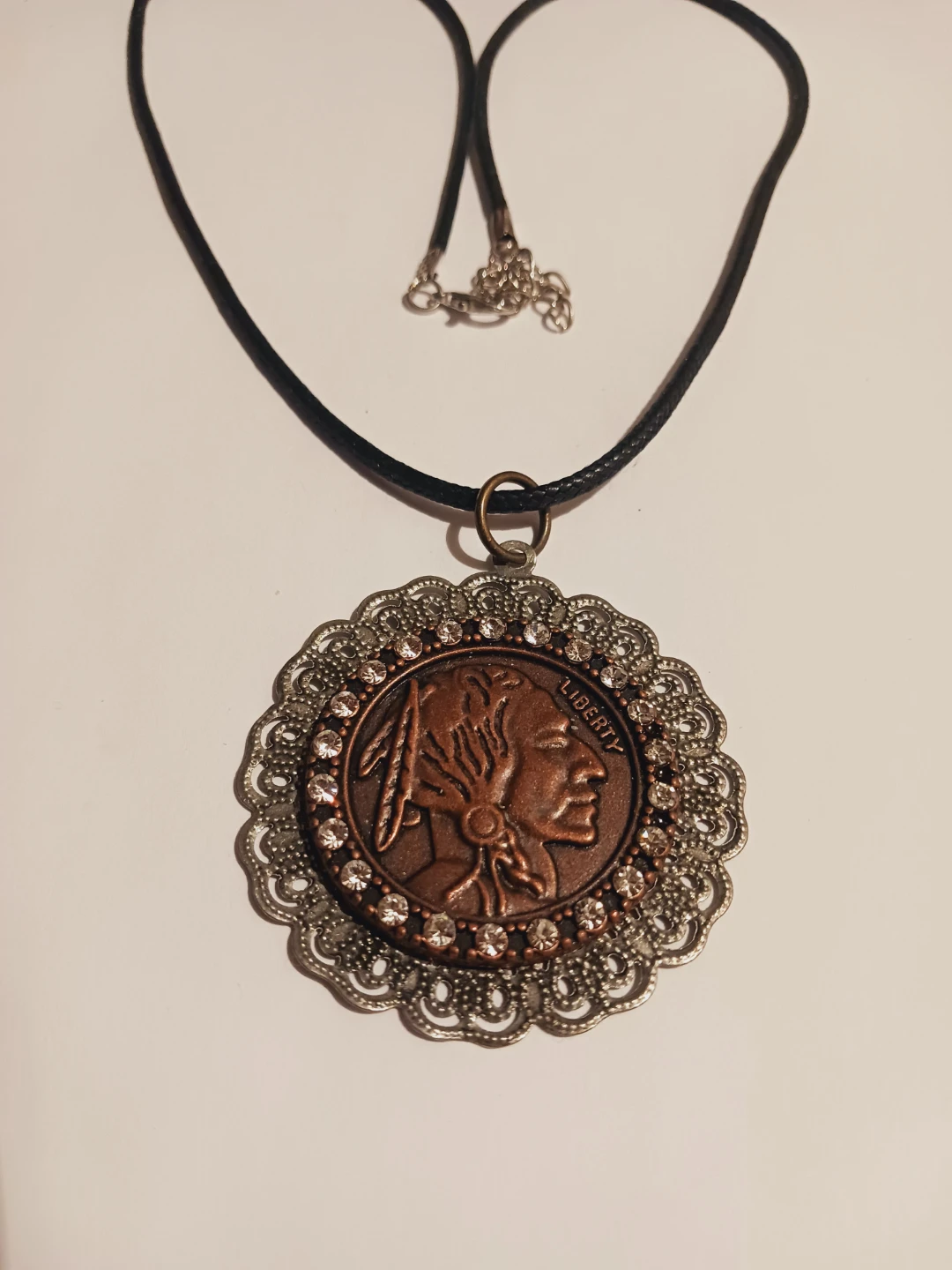 Native American Coin Pendant with Necklace