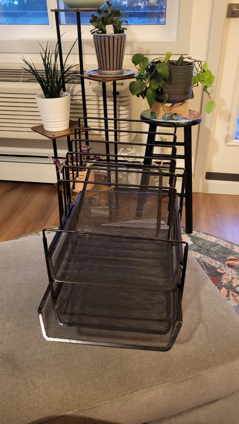 Black metal file and desk organizer - photo 2
