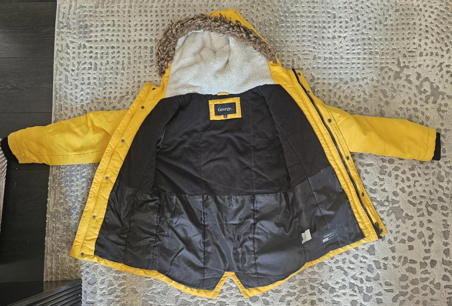 George Yellow Winter Jacket with Faux Fur Hood - photo 2