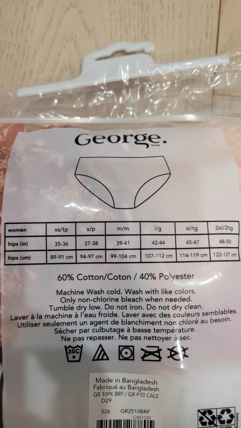Unworn underwear for women