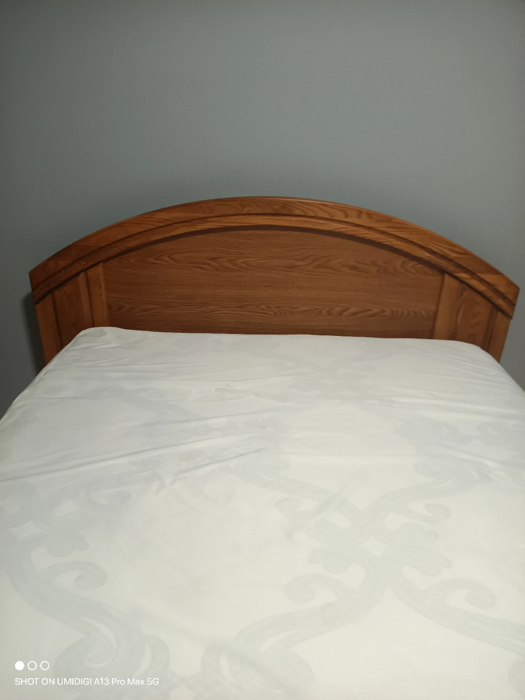 Wooden Headboard and Bed Frame with mattress