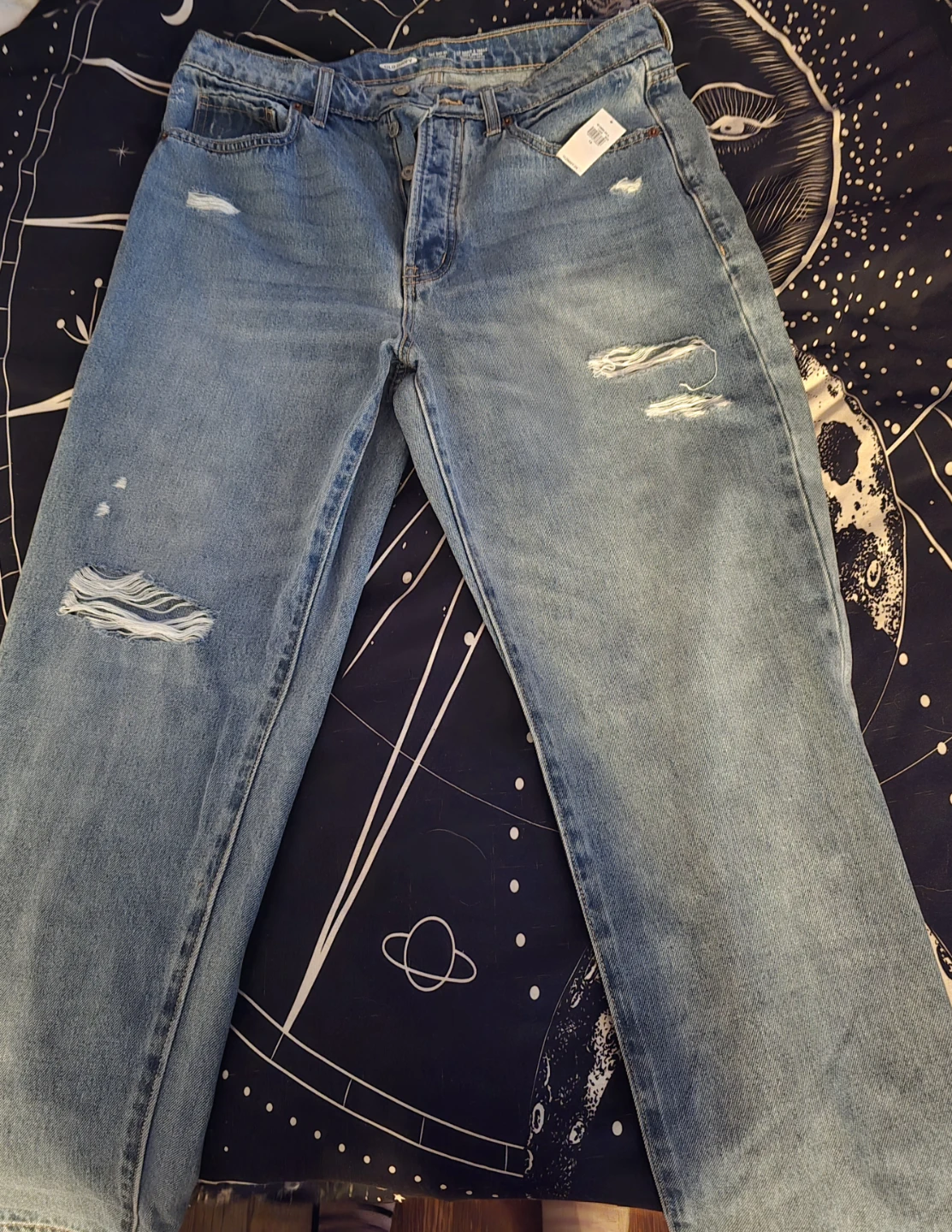 Old Navy Distressed Straight Leg Jeans