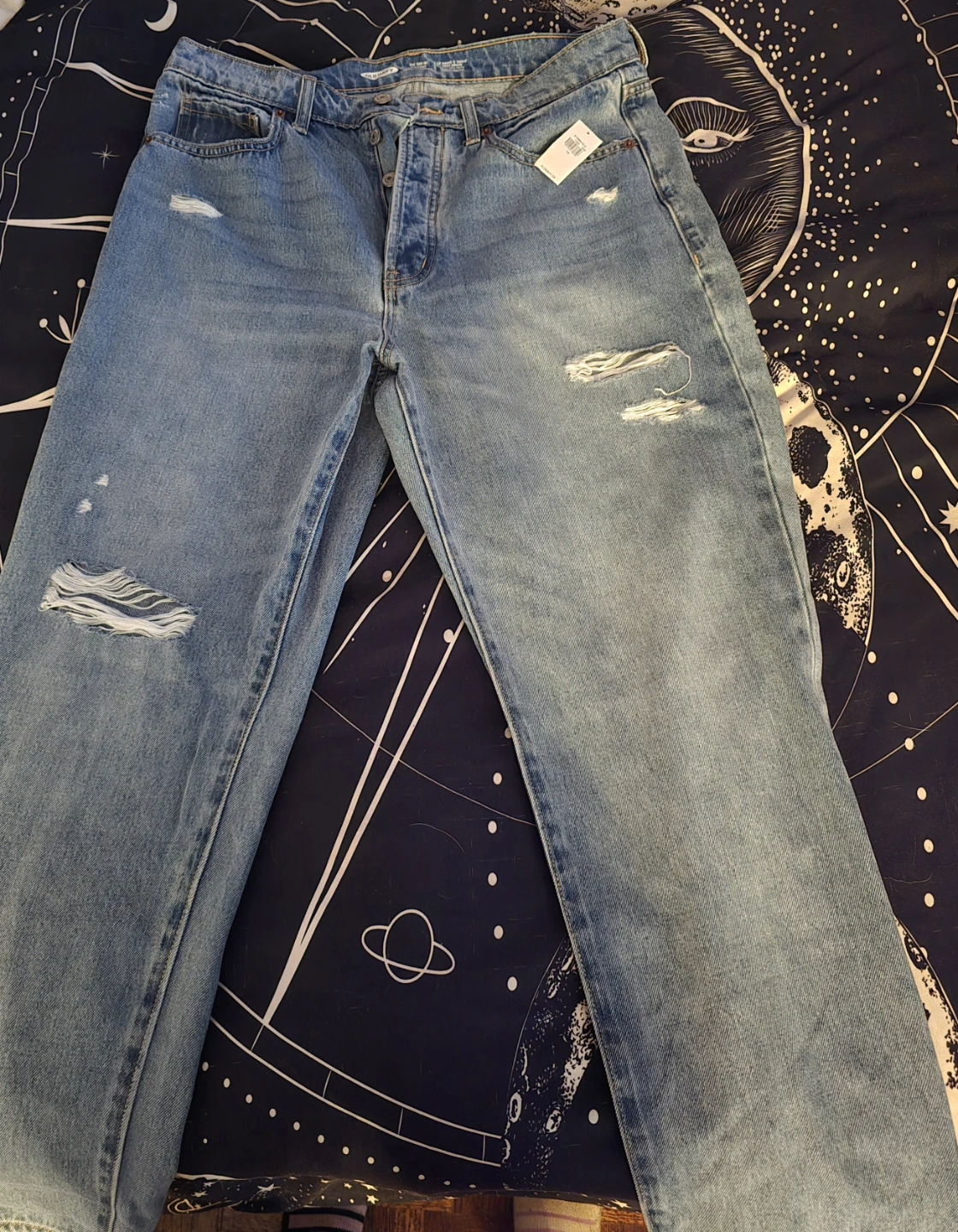 Old Navy Distressed Straight Leg Jeans - photo 2
