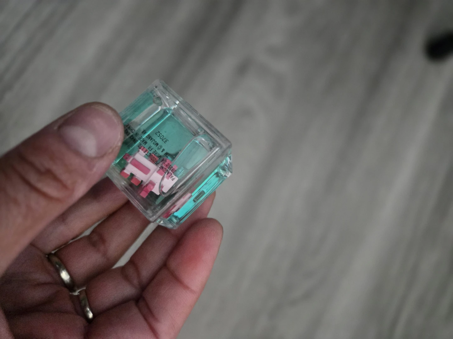 Minecraft Axolotl Water Block Keychain
