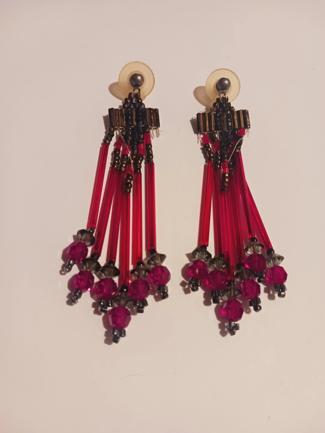 Cute Vintage Red Dangle Earrings - photo 3