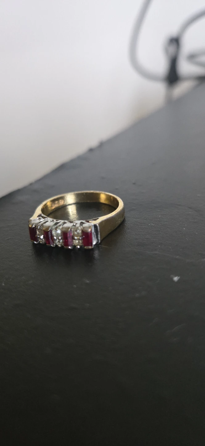 Gold Ring with Rubies and Diamonds - photo 2