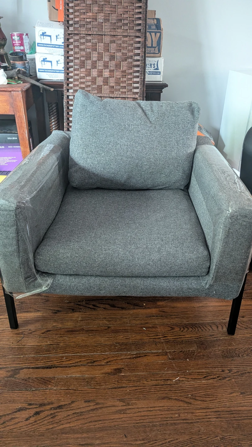 Ikea Grey Armchair washable cushion & back covers