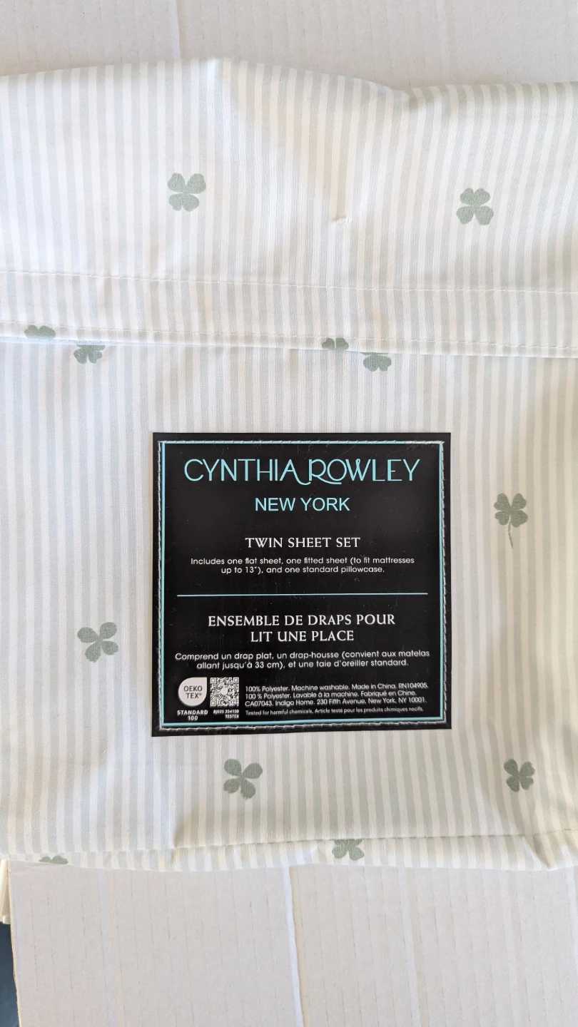 Cynthia Rowley Twin Sheet Set