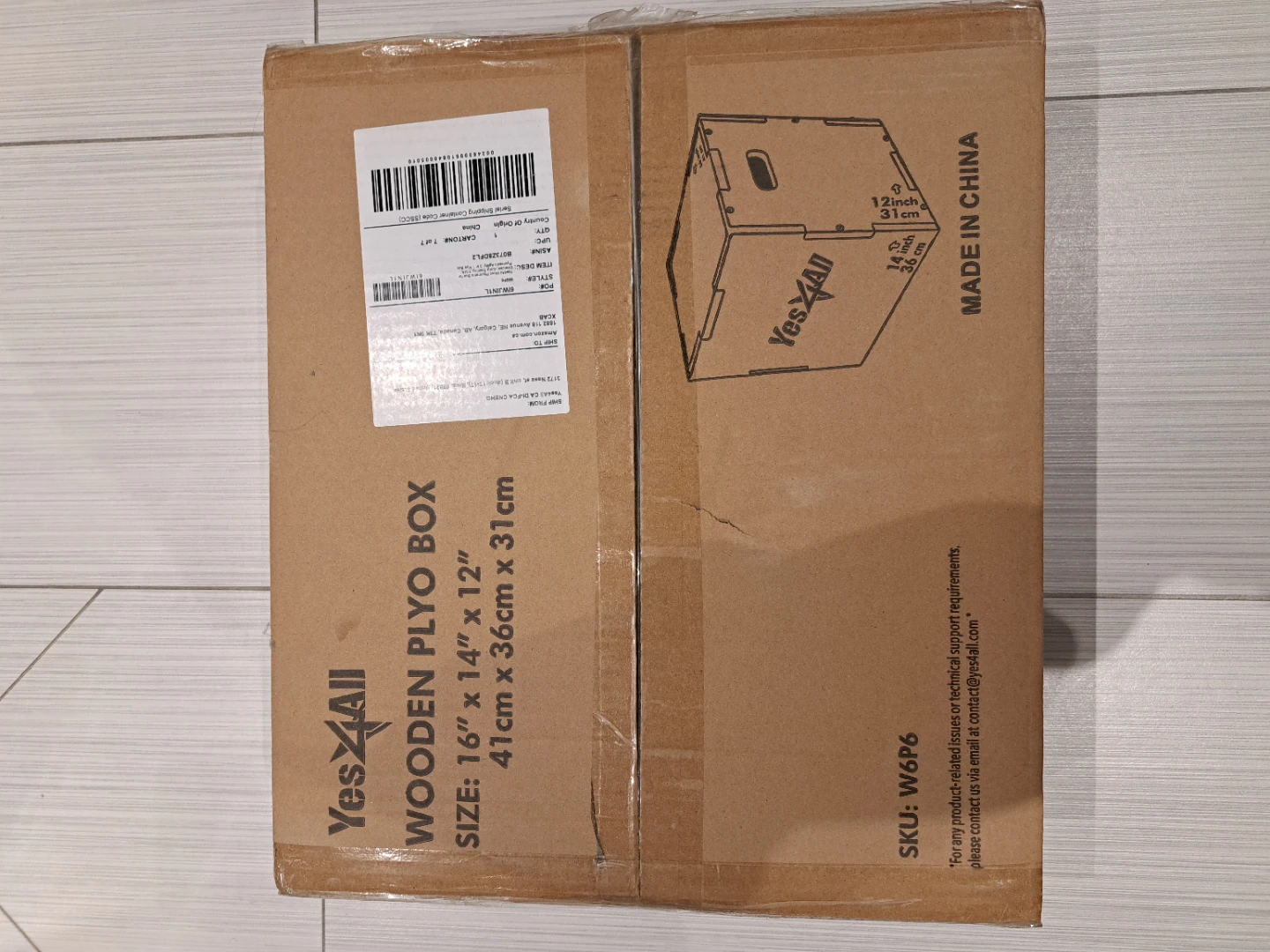 Yes4All Wooden Plyo Box - 16" x 14" x 12"