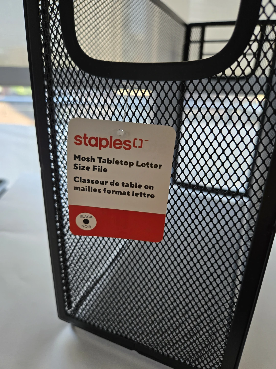 Stapes Metal Mesh Tabletop File Organizer