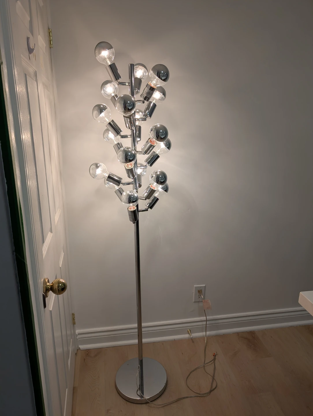 Chrome Floor Lamp with Multiple Bulbs