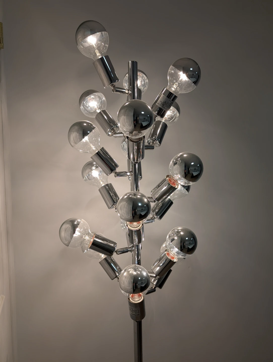 Chrome Floor Lamp with Multiple Bulbs - photo 3