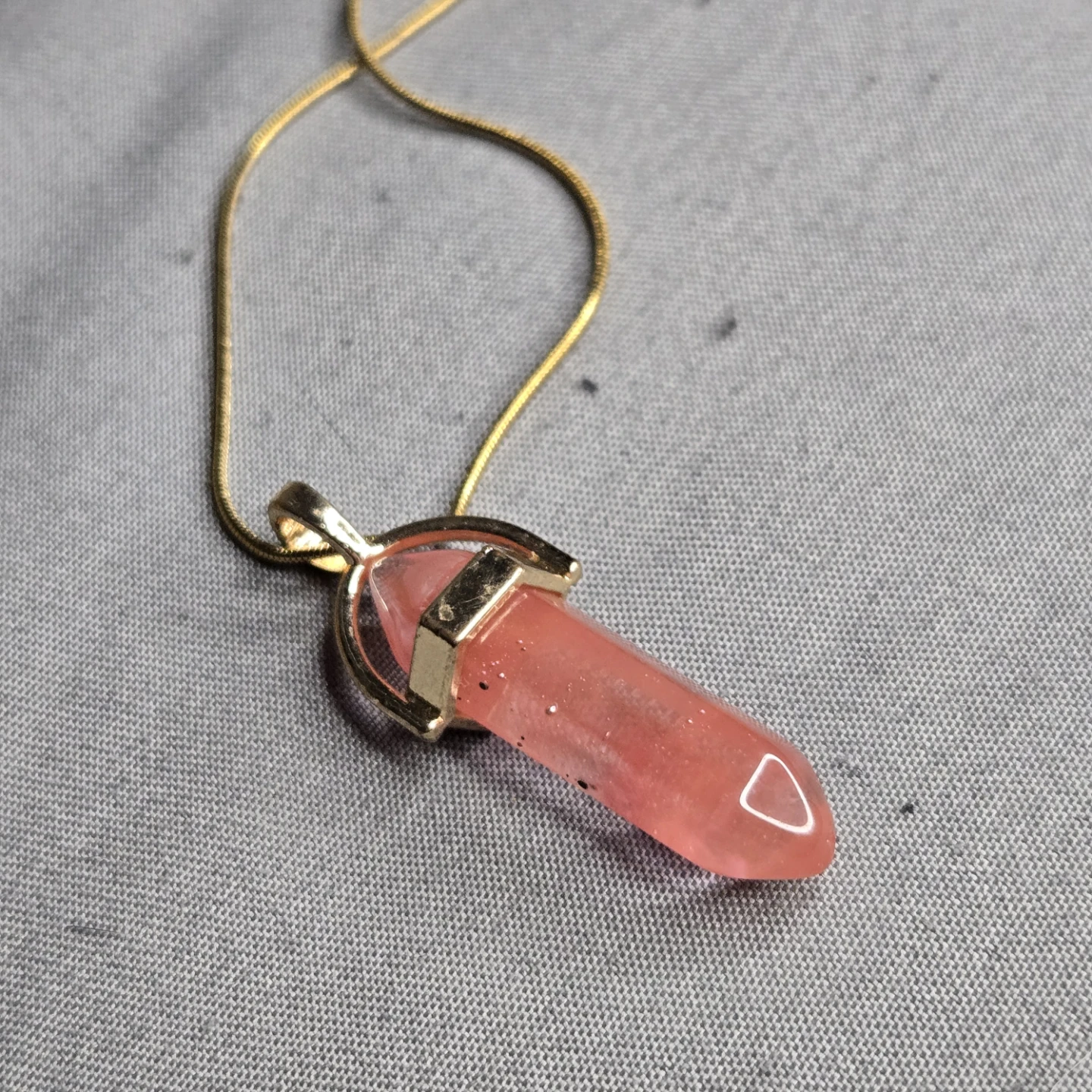 Pink Crystal Pendant Necklace