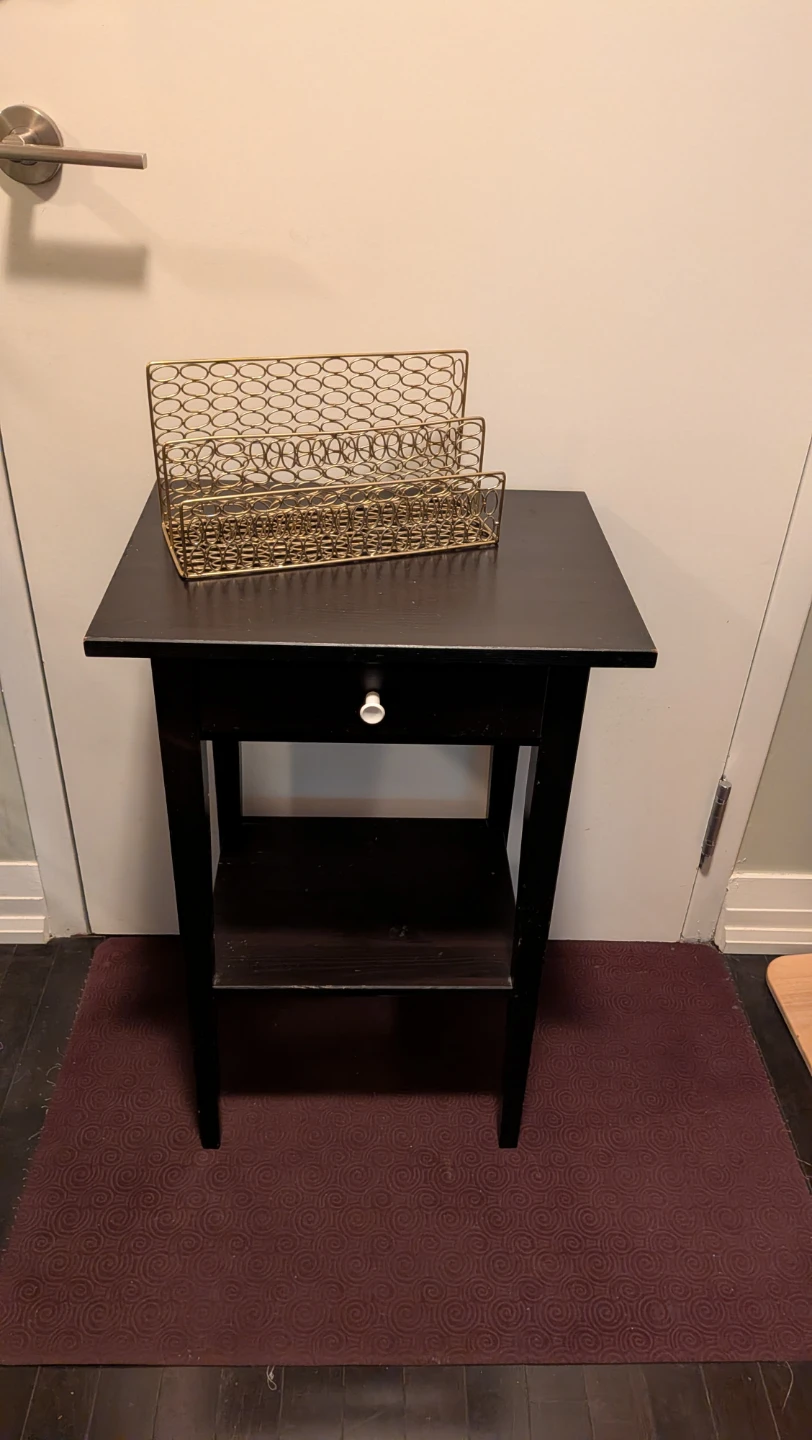 IKEA HEMNES Black Nightstand - photo 2
