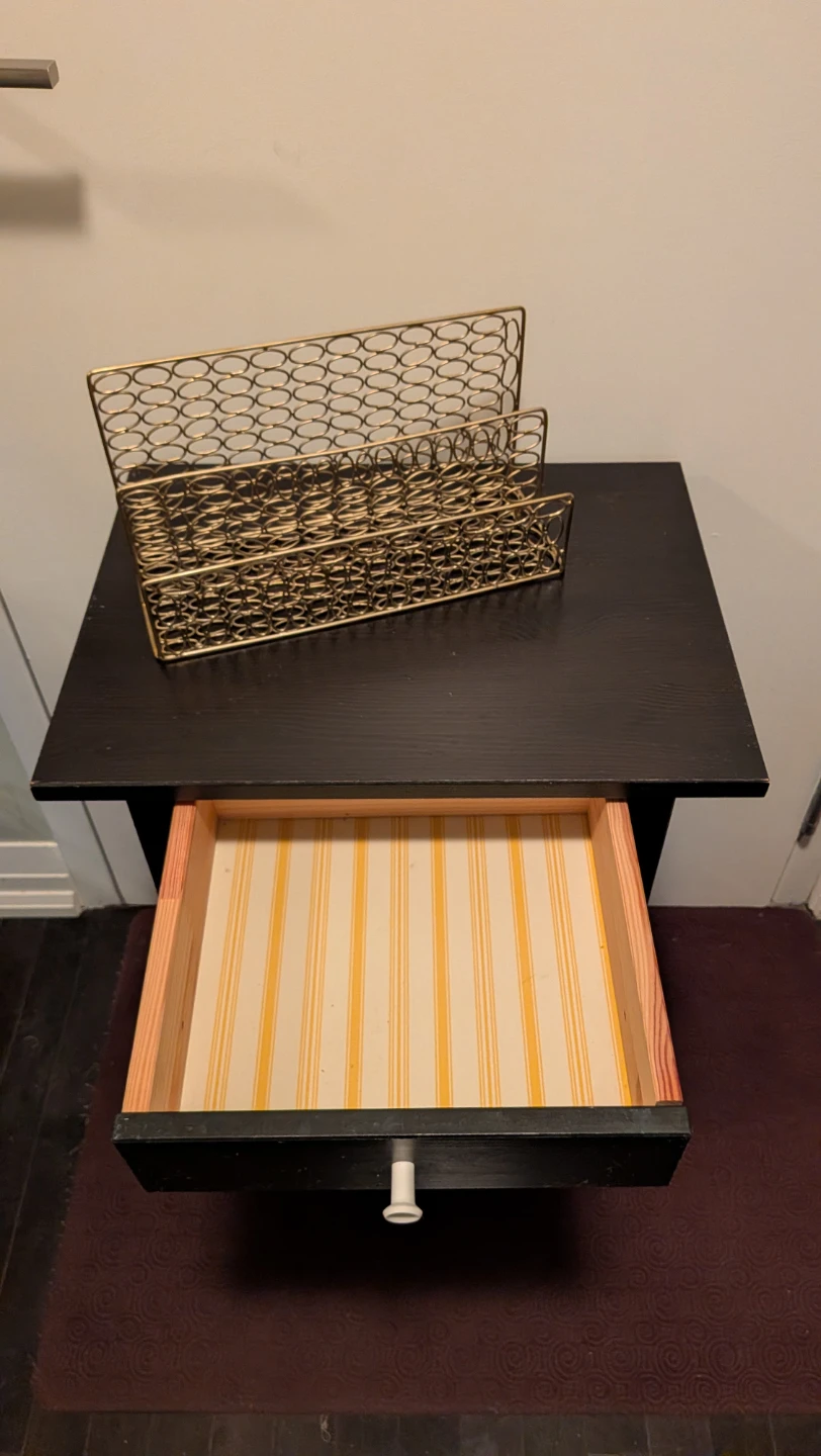IKEA HEMNES Black Nightstand - photo 3