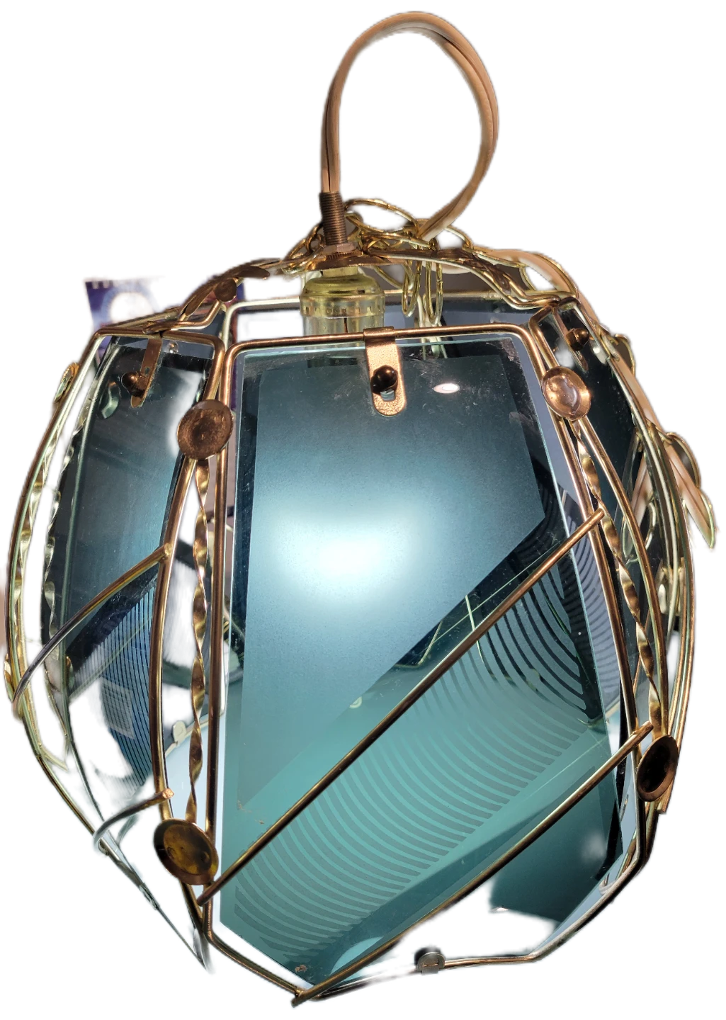 Vintage Mid Century Retro Hollywood Regency Pendant Light - photo 2