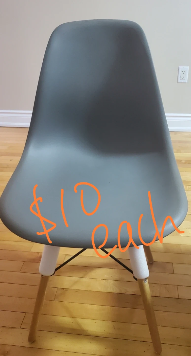 Grey Tufted Upholstered Bench and Grey Chairs - photo 3