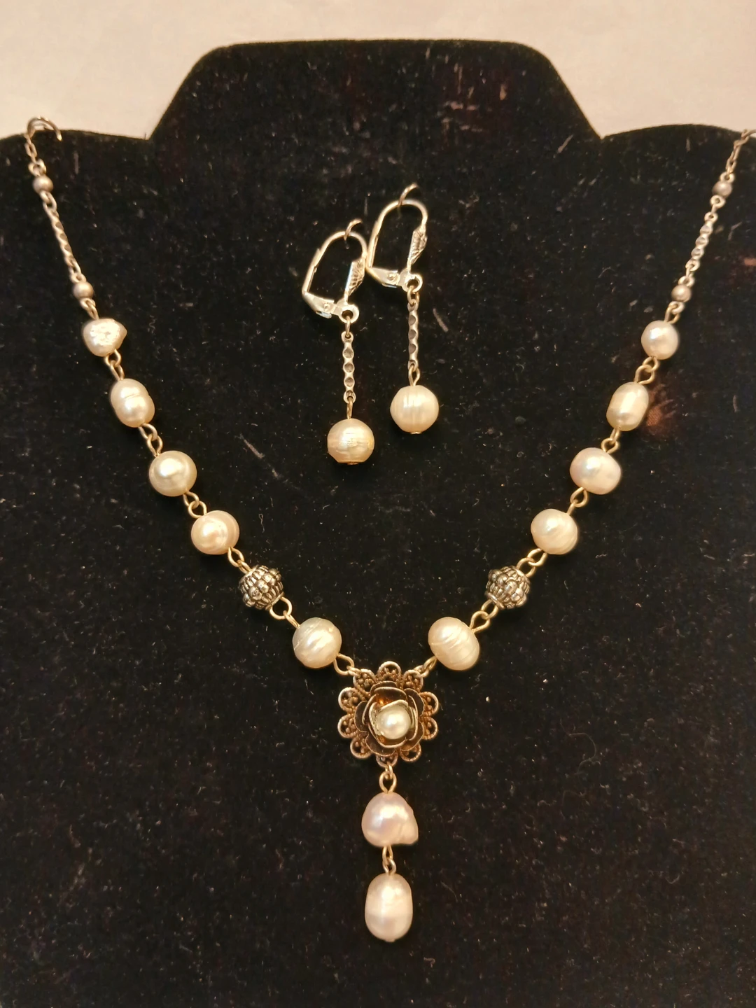 Natural Pearl Necklace and Earring Set - photo 4