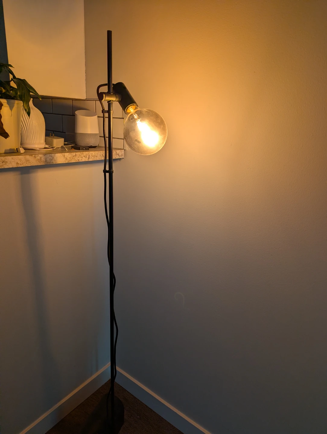 Black Floor Lamp with Edison Bulb - photo 2