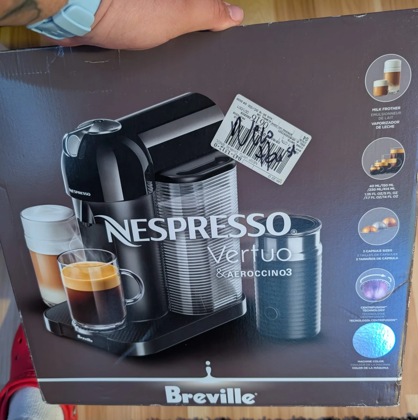 Nespresso Vertuo & Aeroccino3 Coffee Machine by Breville