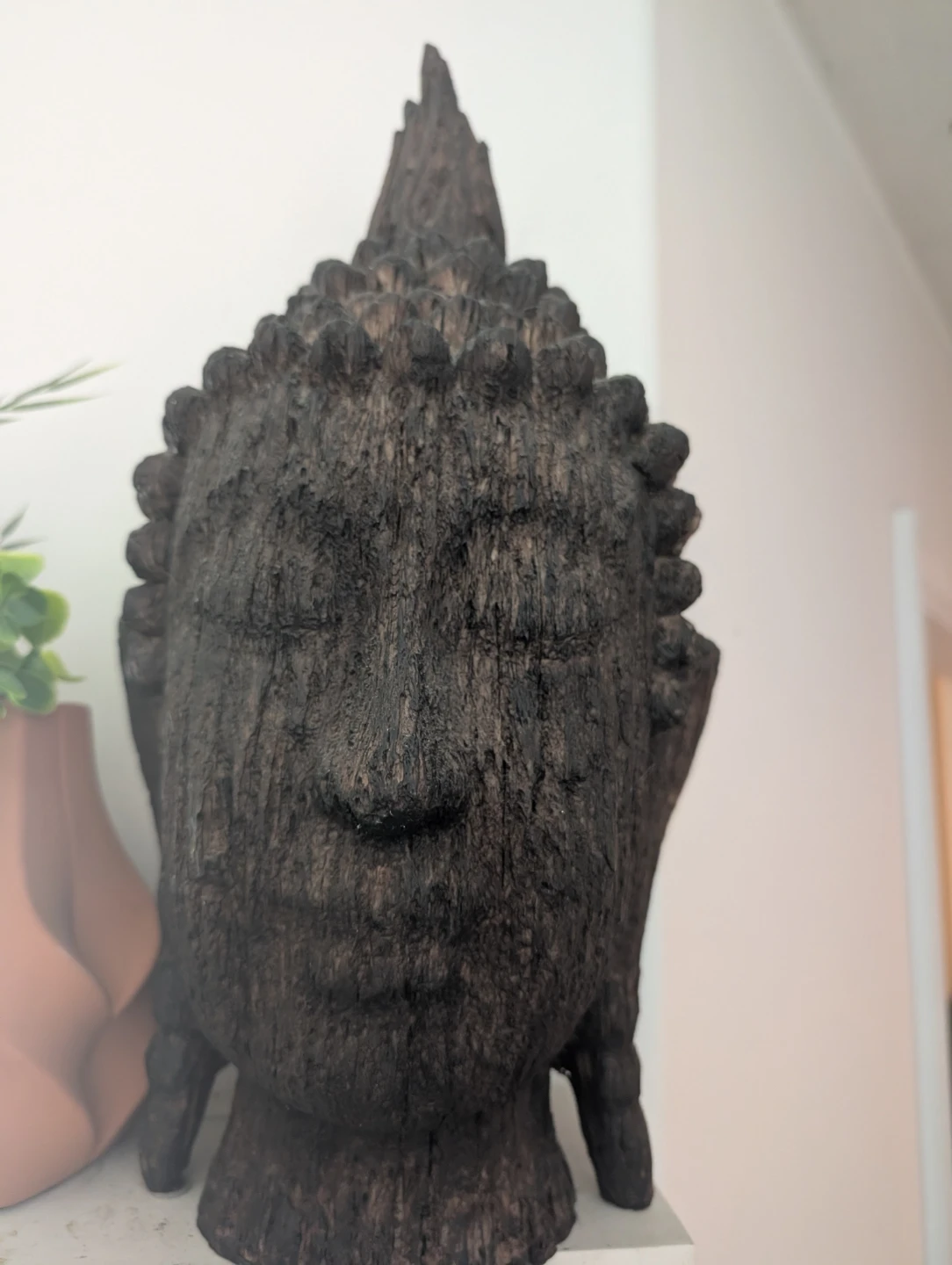 Wooden Buddha Head Statue