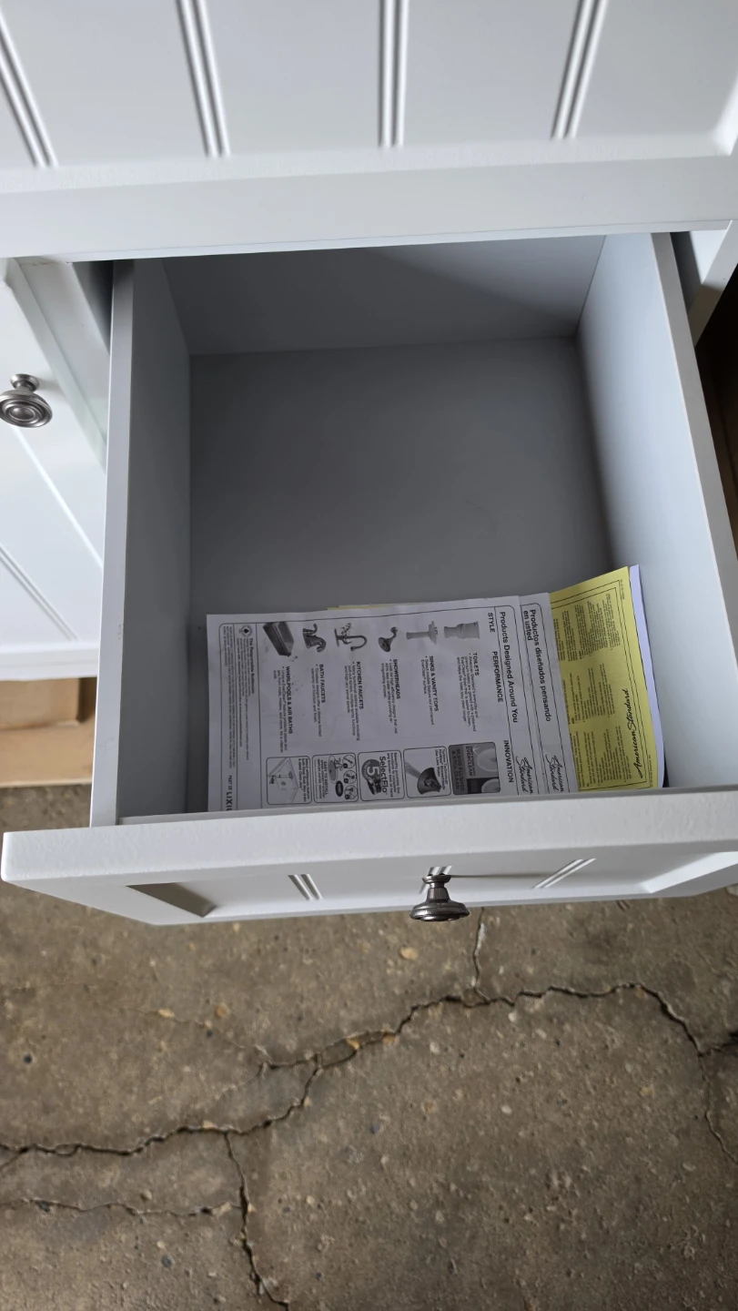 White Bathroom Vanity with Sink and Countertop - photo 2