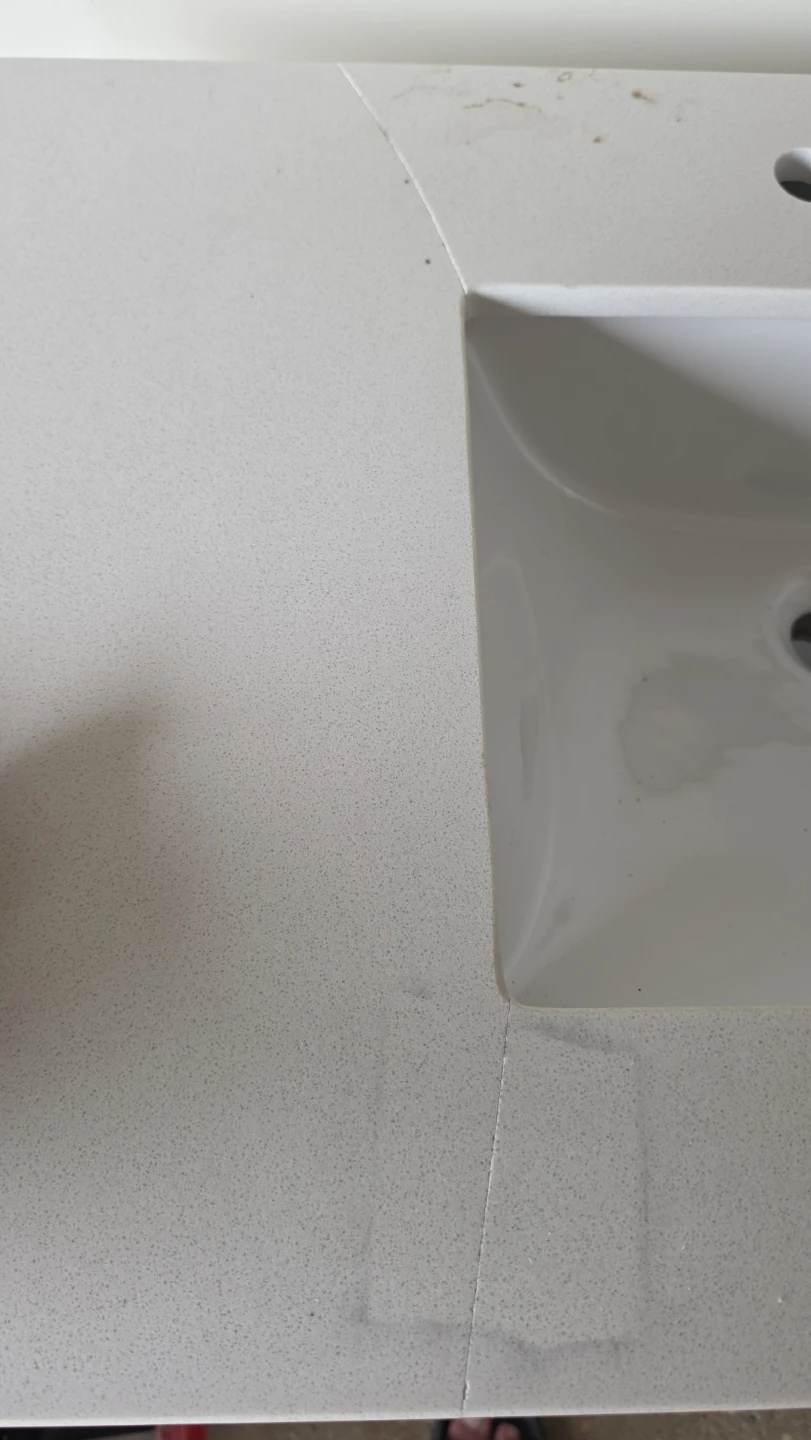 White Bathroom Vanity with Sink and Countertop - photo 3