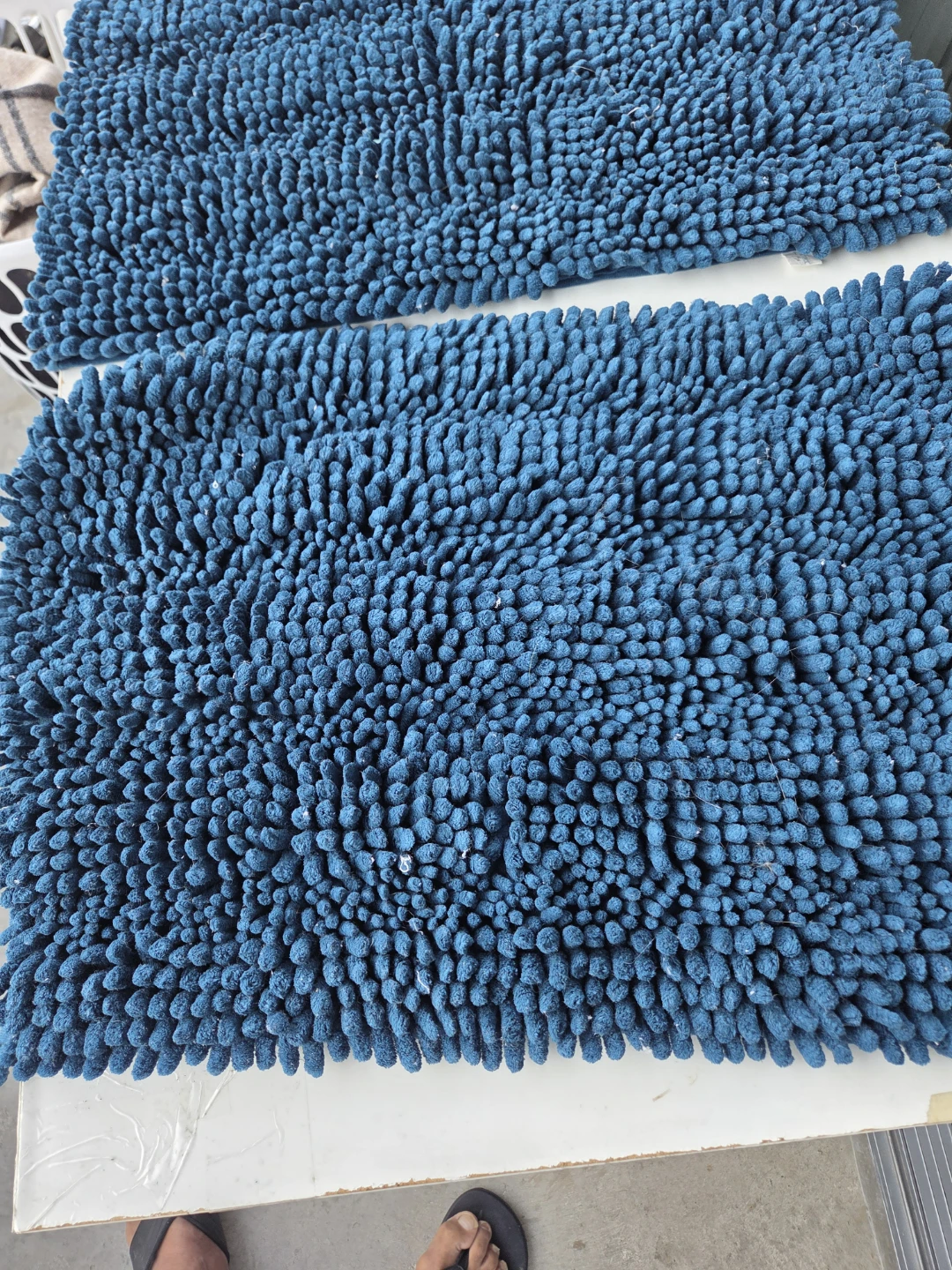 Set of 2 Blue Shaggy Bath Mats