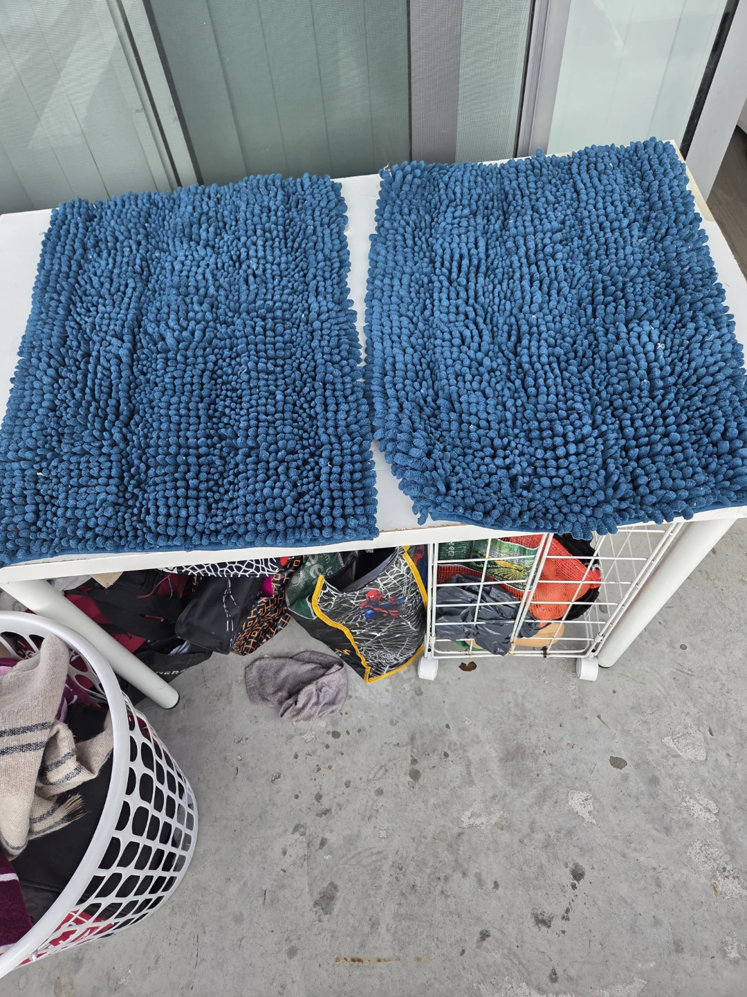 Set of 2 Blue Shaggy Bath Mats - photo 3