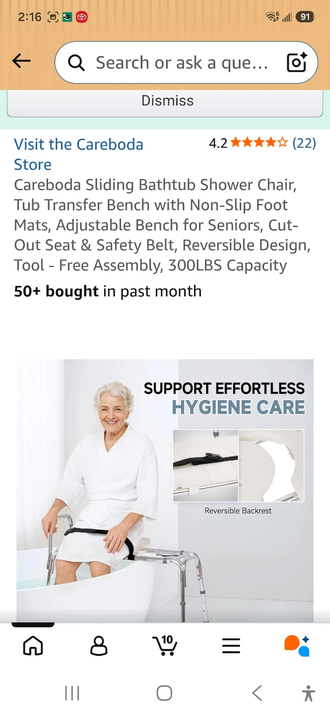 Careboda Sliding Bathtub Shower Chair Transfer Bench - photo 3