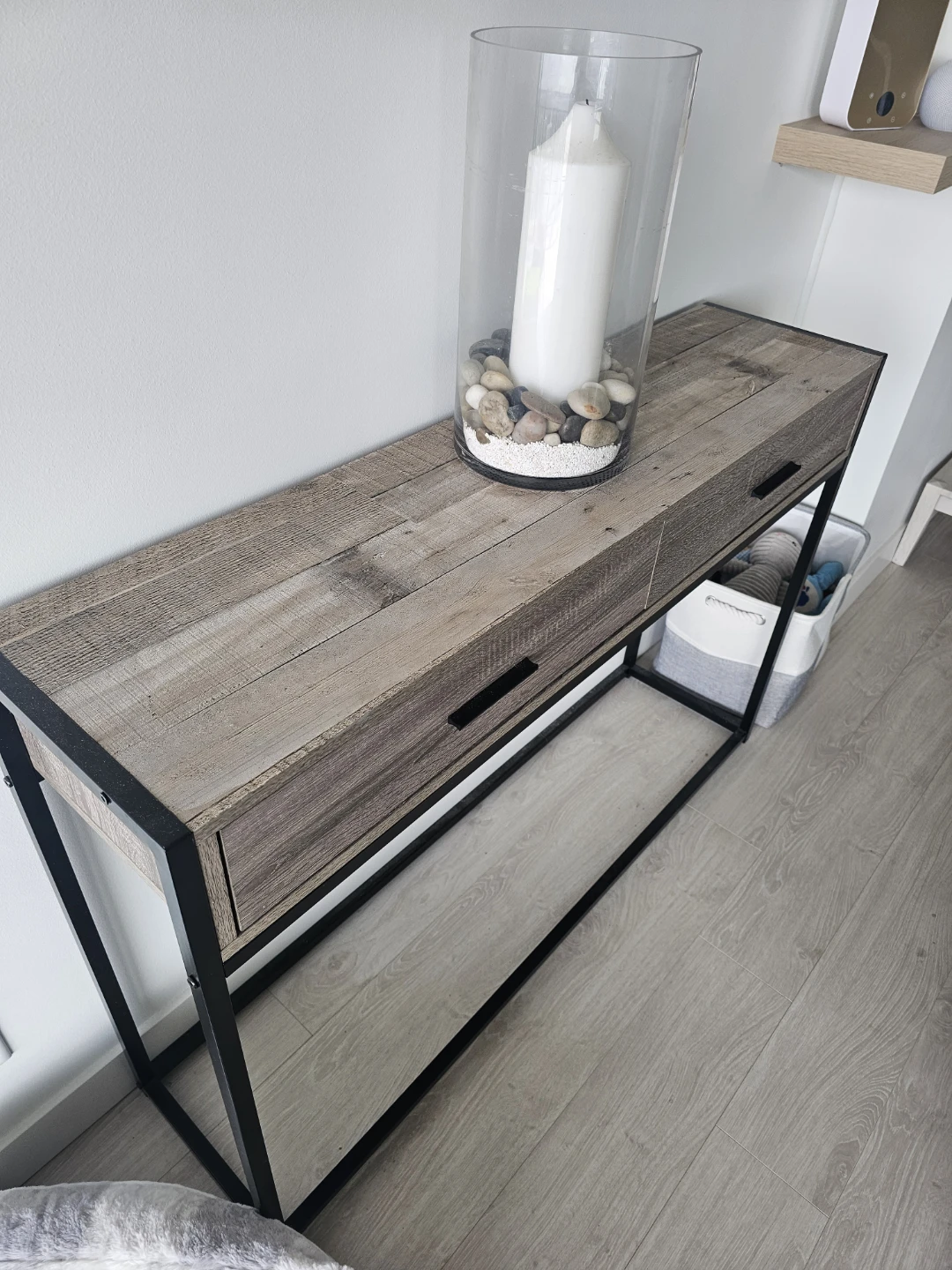 Rustic Wood Console Table with Two Drawers - photo 2