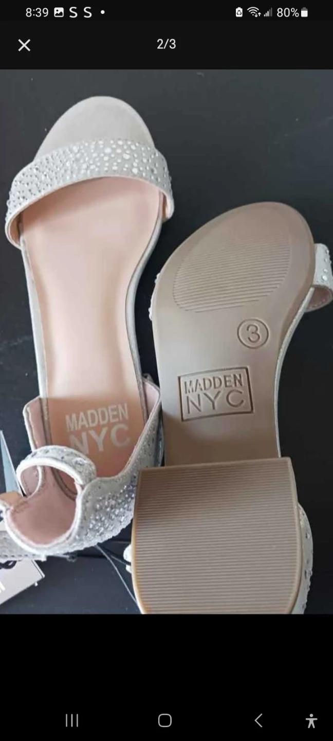Madden NYC Silver Glitter Block Heel Sandals - photo 2